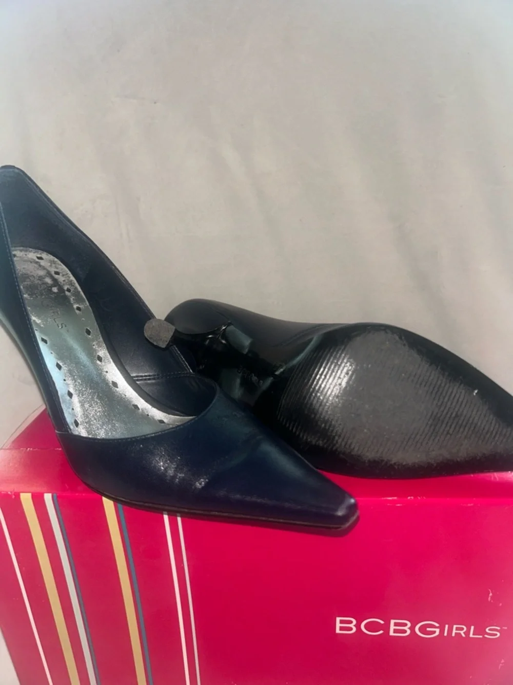 BCBGirls Black Pointed-Toe Stiletto Pumps - Picture 6 of 7